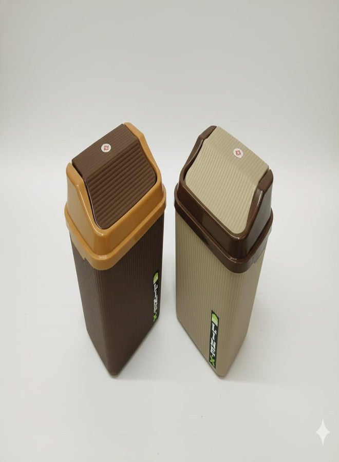 DAIDSUKE® Pack Of 2 Mini Dustbin 2.5L Capacity for Bathroom Kitchen Office Study room Small Garbage Plastic Table Top Trash Bin with Swing Lid (Colour: As per availability) - Image 5