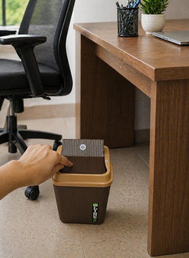 DAIDSUKE® Pack Of 2 Mini Dustbin 2.5L Capacity for Bathroom Kitchen Office Study room Small Garbage Plastic Table Top Trash Bin with Swing Lid (Colour: As per availability) - Image 4