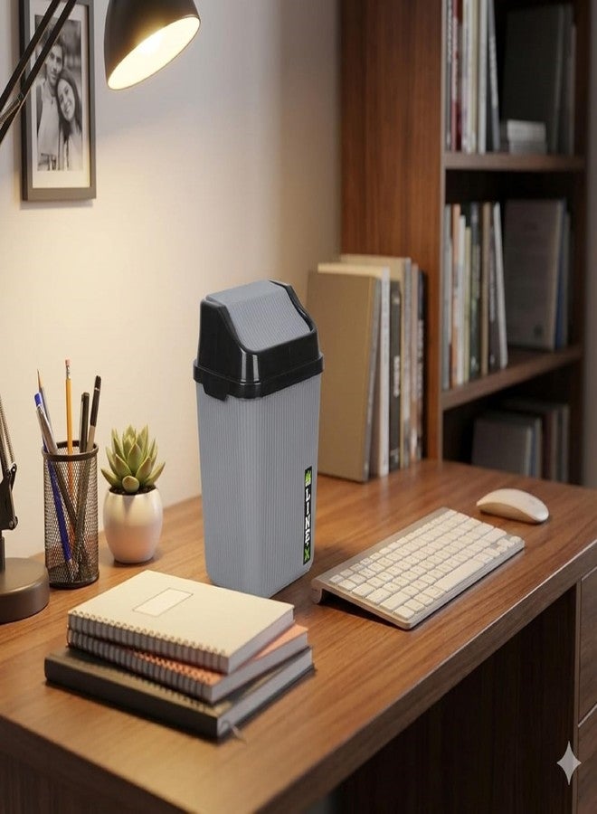 DAIDSUKE® Pack Of 2 Mini Dustbin 2.5L Capacity for Bathroom Kitchen Office Study room Small Garbage Plastic Table Top Trash Bin with Swing Lid (Colour: As per availability) - Image 1