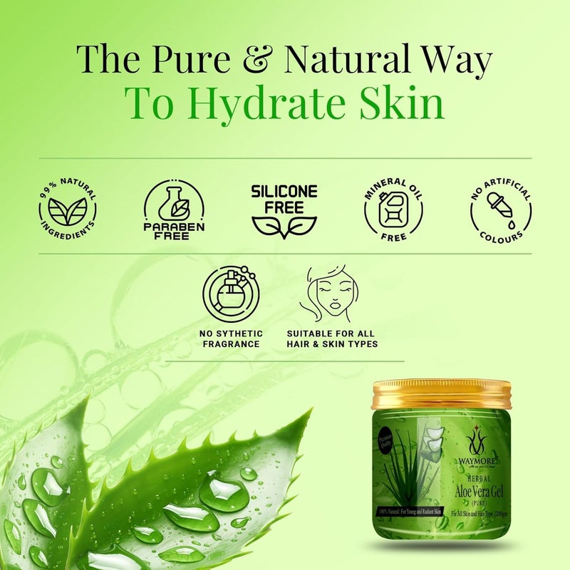 Waymore Aloe Vera Gel 200gm For Young and Radiant Skin All Skin and Hair Types - Image 5