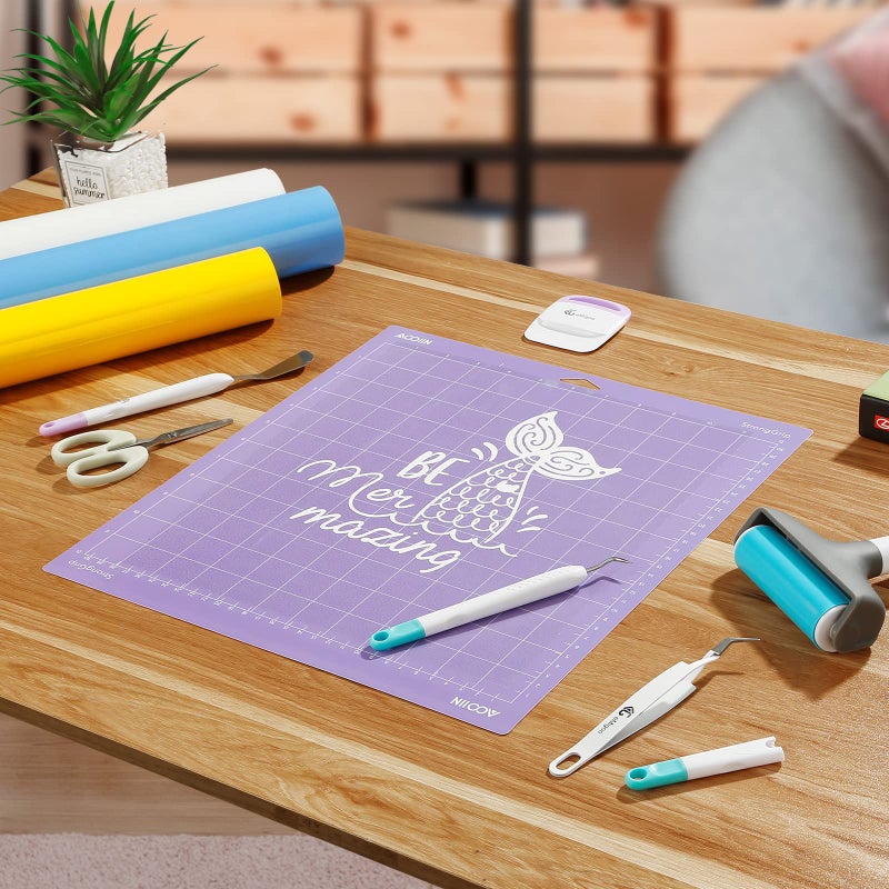 AOOIIN 12 x 12 inch StandardGrip Cutting Mat for Cricut Explore One/Air/Air 2/Maker Adhesive Non-Slip Cut Mats Replacement Accessories for Cricut, 3 Pack - Image 4
