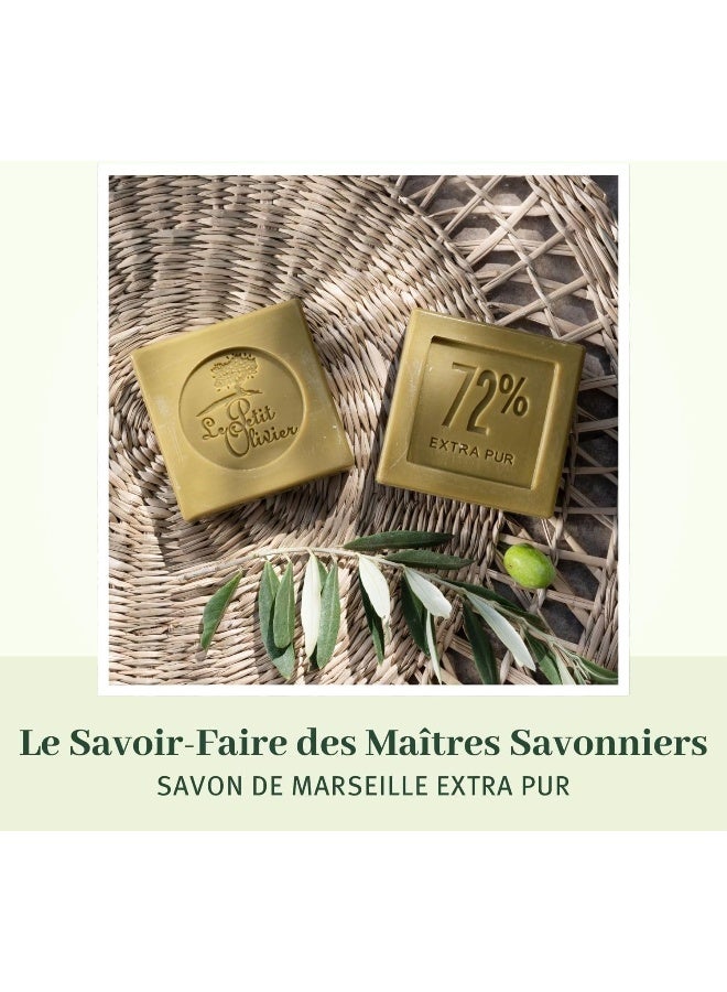 LE PETIT OLIVIER صابون مارسيليا بزيت الزيتون I 72% زيوت نباتية I نقي للغاية | معزز بزيت الزيتون | نباتي I معتمد من One Voice | صنع في فرنسا | 100غ (عبوة من 3) - Image 3
