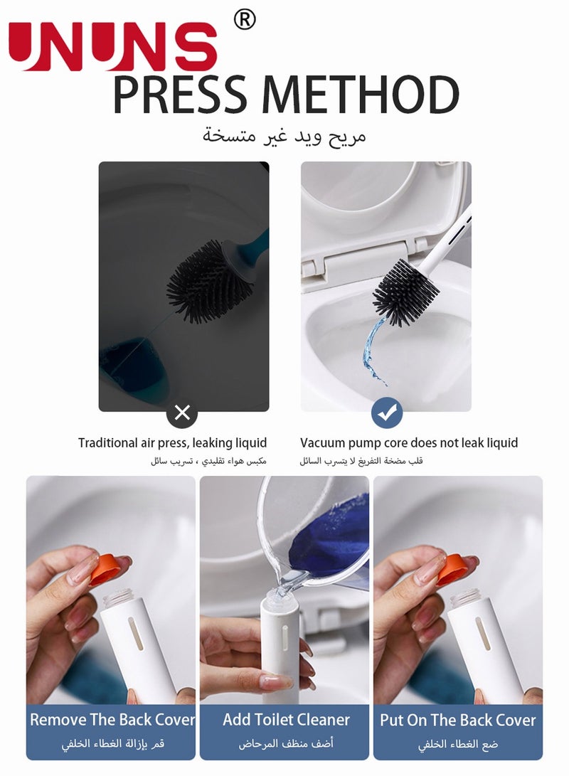 UNUNS Toilet Brush Holder,Refillable Handle Dispenser For Gel Toilet Cleaner ,Flexible TPR Brush Head,Toilet Brush With Holder - Image 2