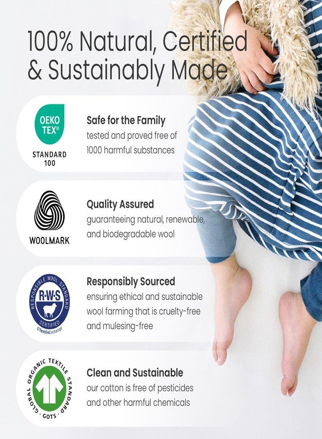 Woolino 4 Season Baby Footed Sleep Bag Sack, Australian Merino Wool and Organic Cotton, Toddler Sleeping Bag, 18-36mo, Night Sky - Image 3