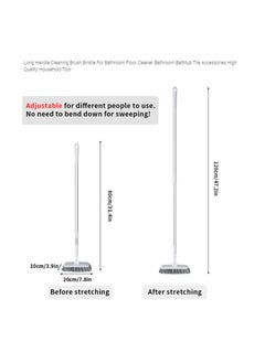 AIWANTO Cleaning Brush Bathroom Easy Clean Corner Brush Long Handle Brush for Floor  - Image 3