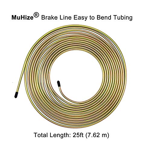 MuHize Brake Line Tubing Kit 1/4 inch 25Ft with 16 Fittings - Zinc Double Galvanized Steel Roll for Cars, Trucks - Complete Hydraulic Fuel Line Replacement, Heavy-Duty Anti-Rust Braking Tubing - Image 3