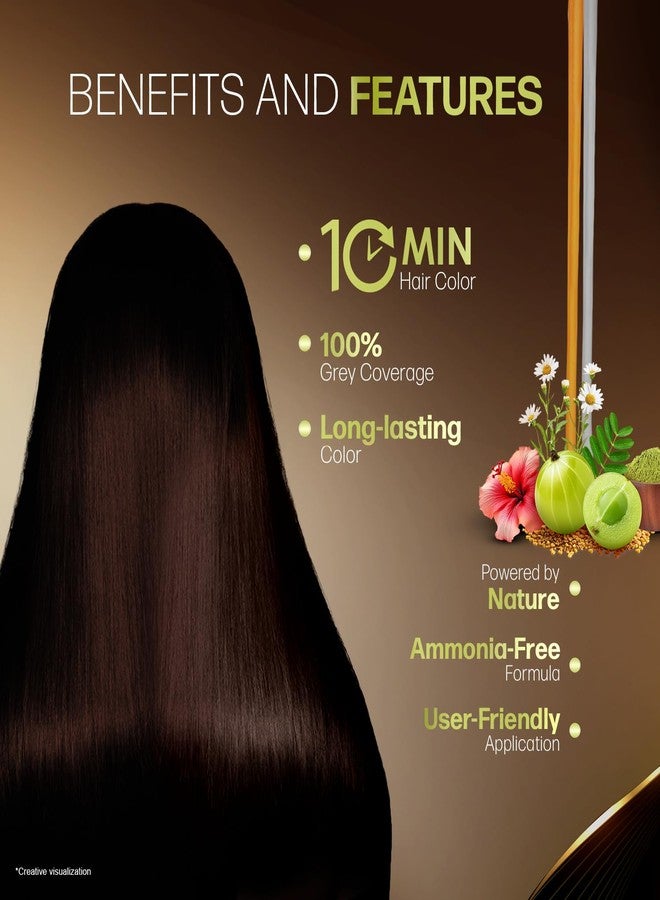 Indica Easy 10 Minutes Hair Color Shampoo |Dark Brown | 5 Herbal Extracts | Ammonia Free | Long Lasting | Grey Coverage | Pack of 12 (25 ml each) - Image 3