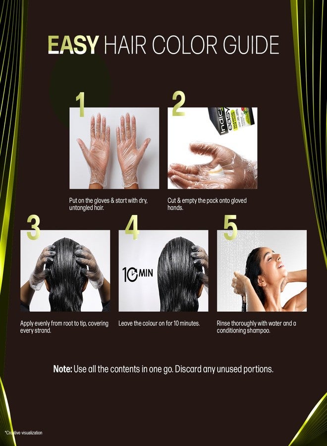 Indica Easy 10 Minutes Hair Color Shampoo |Dark Brown | 5 Herbal Extracts | Ammonia Free | Long Lasting | Grey Coverage | Pack of 12 (25 ml each) - Image 5