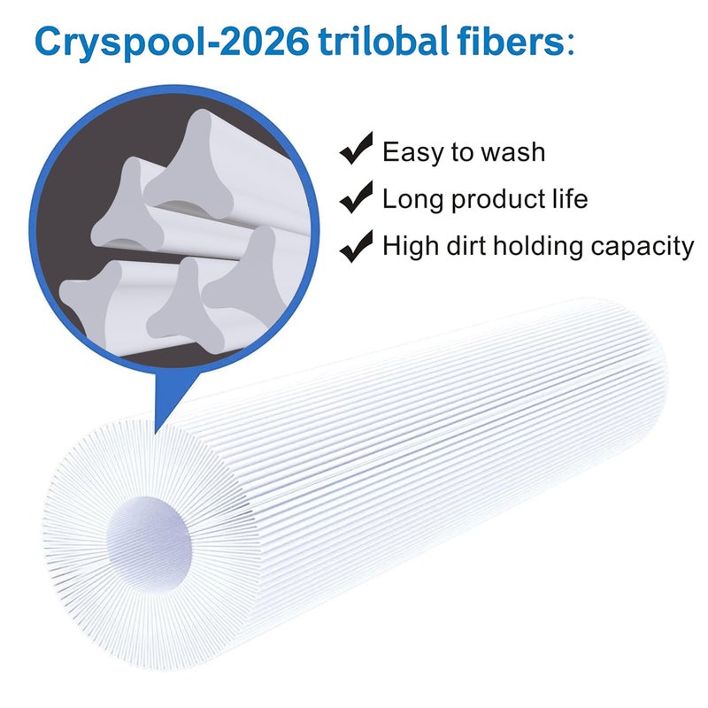 CryspoolÂ® 06008 Filter Compatible with 6CH-940, PWW50P3 (NOT PWW50P4), FC-0359, Viking Spa Hot Tub Filter, 45 Sq. Ft Spa Filter Cartridge, 2 Pack - Image 2