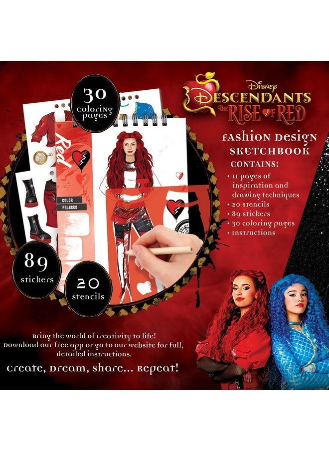 Make It Real Make It Real: Descendants 4 Rise of Red Fashion Design Sketchbook - Includes 109 Stickers & Stencils, Style Models, Disney, Girls & Kids Ages 8+  - Image 4