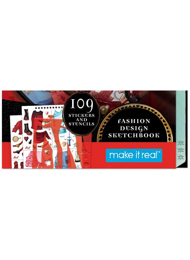 Make It Real Make It Real: Descendants 4 Rise of Red Fashion Design Sketchbook - Includes 109 Stickers & Stencils, Style Models, Disney, Girls & Kids Ages 8+  - Image 5