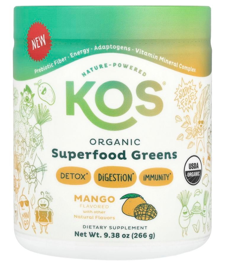 KOS Organic Superfood Greens Mango 9.38 oz (266 g)