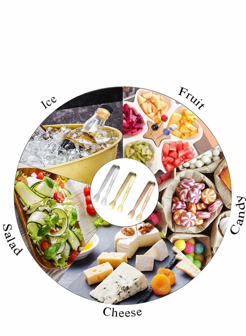 Excefore ملاقط الثلج، 9 قطع سكر 11 سم من الفولاذ المقاوم للصدأ، ملاقط صغيرة لتقديم مقبلات للحفلات والقهوة والشاي والمطبخ والزفاف - Image 2