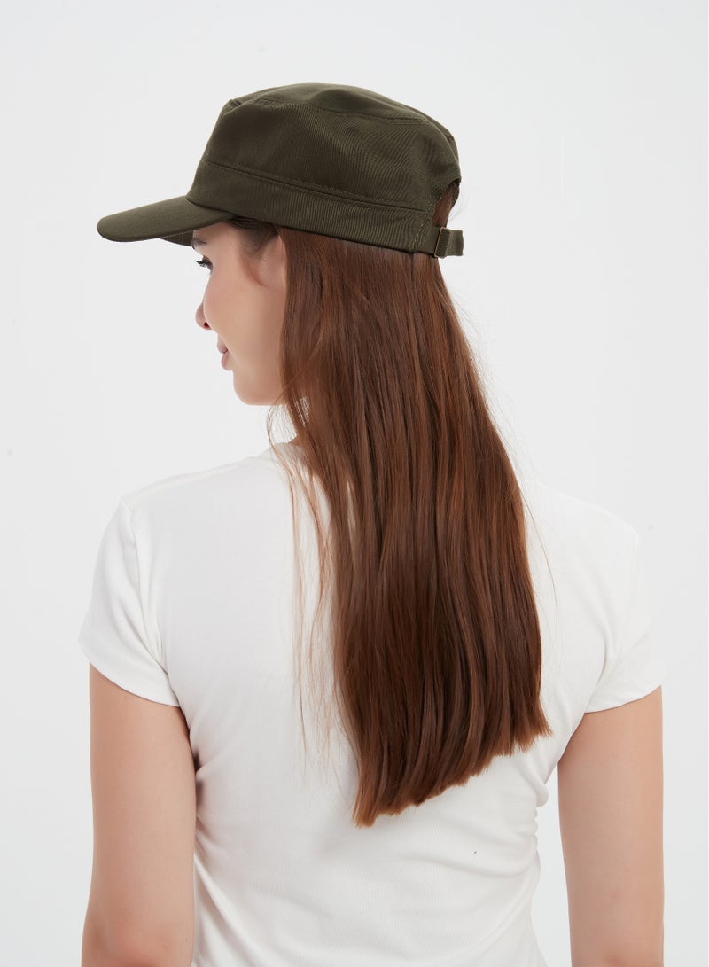 قبعة بيسبول كلاسيكية قابلة للتعديل للجنسين بسطح مسطح من نسيج قطني مطوي قبعة عسكرية 22-23.6 بوصة قبعة كاديت - Image 2