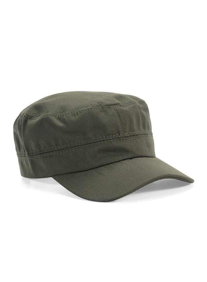 قبعة بيسبول كلاسيكية قابلة للتعديل للجنسين بسطح مسطح من نسيج قطني مطوي قبعة عسكرية 22-23.6 بوصة قبعة كاديت - Image 4