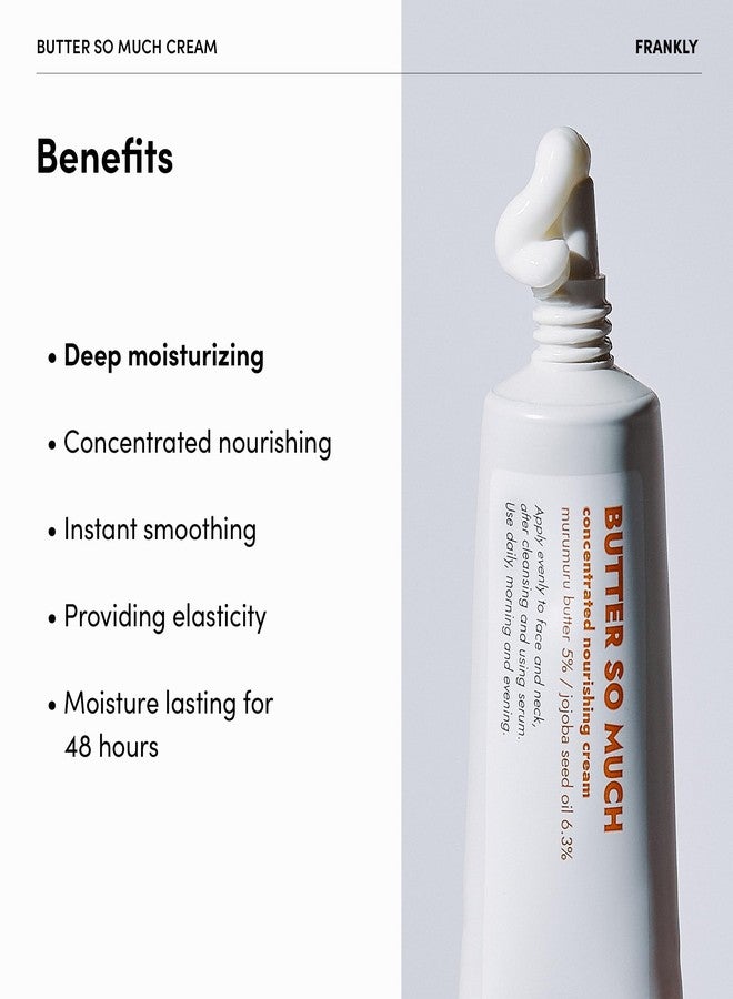 FRANKLY Butter So Much Cream - Intense Moisturizing | Face Moisturizer | 20% Vegan Butter & Plant Oils | 5% Murumuru Butter & 6.3% Jojoba | For Dry & Sensitive Skin | - 1.01 fl. Oz. - Image 2