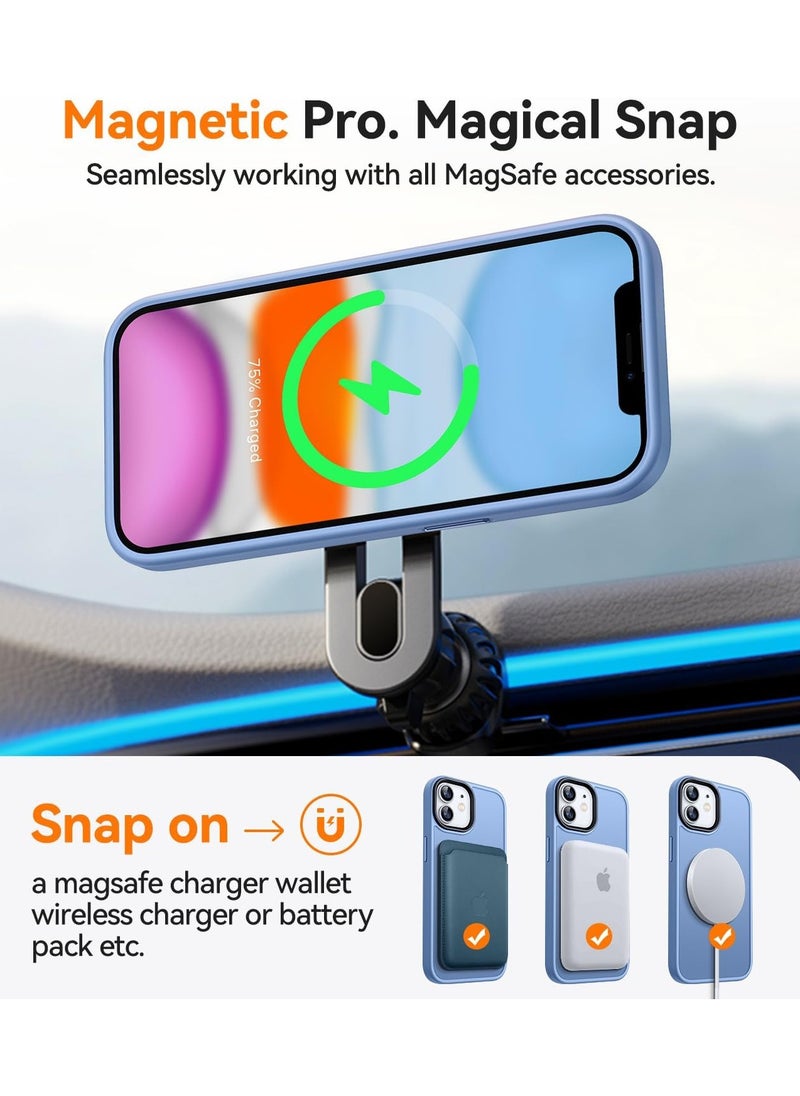 Generic - Magnetic Case For iPhone 11 6.1 Case Compatible with MagSafe Grade Protection Shockproof Translucent Matte Case Anti Scratch Shockproof Phone Case (Light Blue) - Image 1