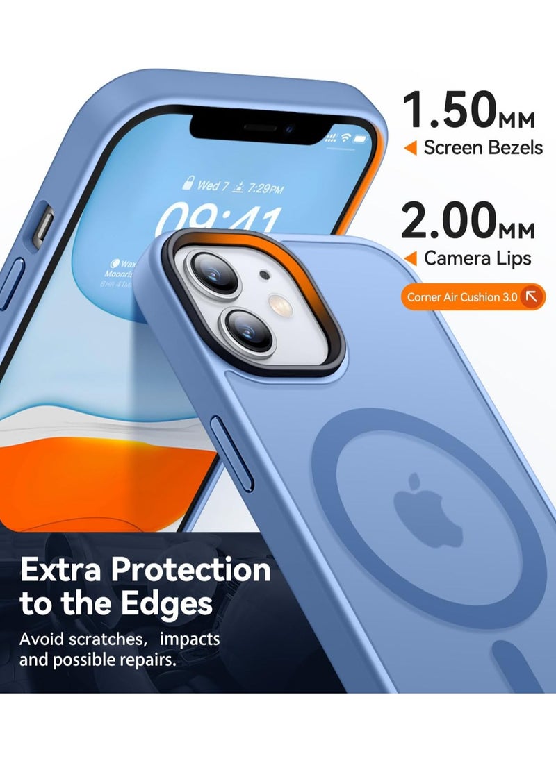 Generic - Magnetic Case For iPhone 11 6.1 Case Compatible with MagSafe Grade Protection Shockproof Translucent Matte Case Anti Scratch Shockproof Phone Case (Light Blue) - Image 1