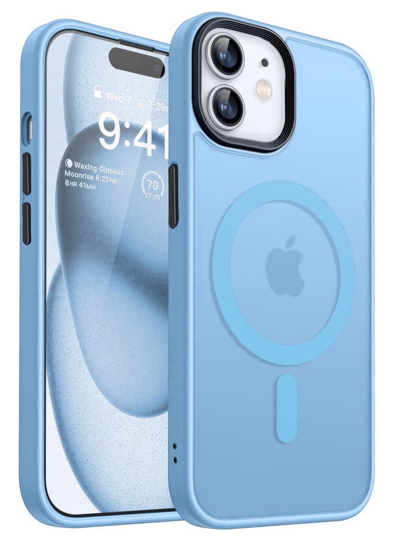 Generic - Magnetic Case For iPhone 11 6.1 Case Compatible with MagSafe Grade Protection Shockproof Translucent Matte Case Anti Scratch Shockproof Phone Case (Light Blue) - Image 1