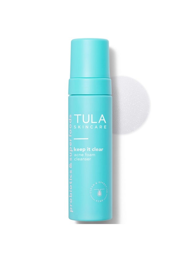 TULA TULA Skin Care Keep It Clear - Acne Foam Cleanser, Contains Salicylic & Azelaic Acid & Probiotics, Clears & Soothes Acne, Brightens Past Blemish Marks, 6.3 fl oz.  - Image 1