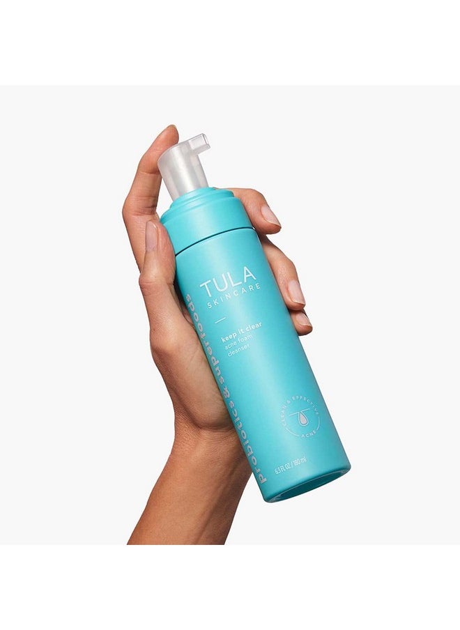 TULA TULA Skin Care Keep It Clear - Acne Foam Cleanser, Contains Salicylic & Azelaic Acid & Probiotics, Clears & Soothes Acne, Brightens Past Blemish Marks, 6.3 fl oz.  - Image 4