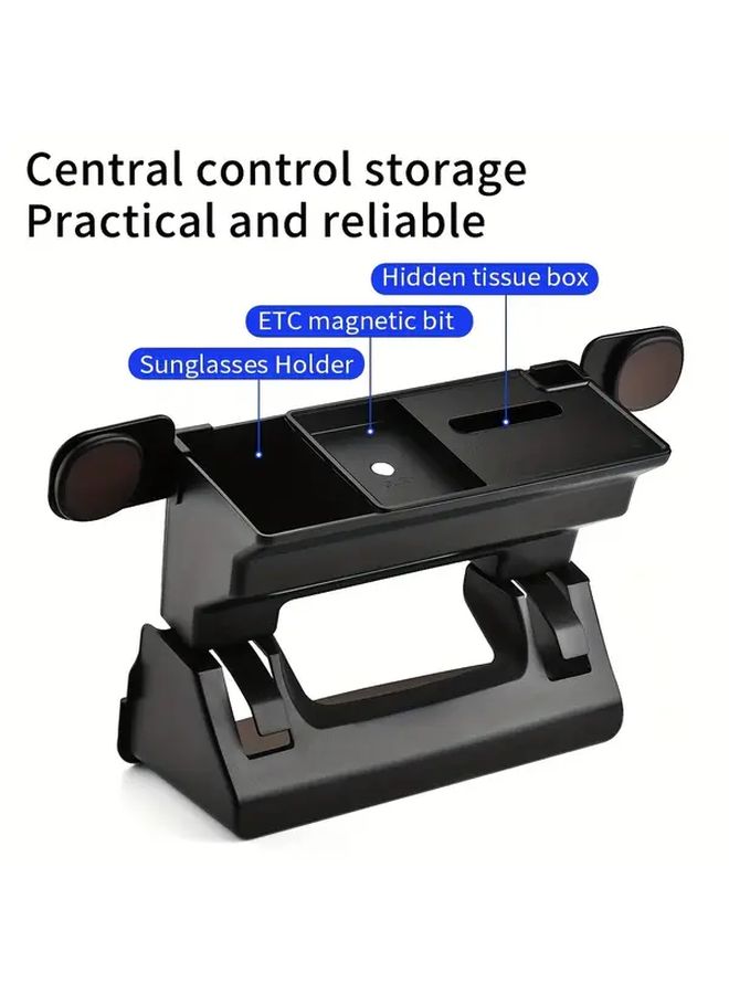 Black Center Console Storage Organizer For Tesla Model 3 Y 2016 2024 Hidden Key Phone Box - Image 5