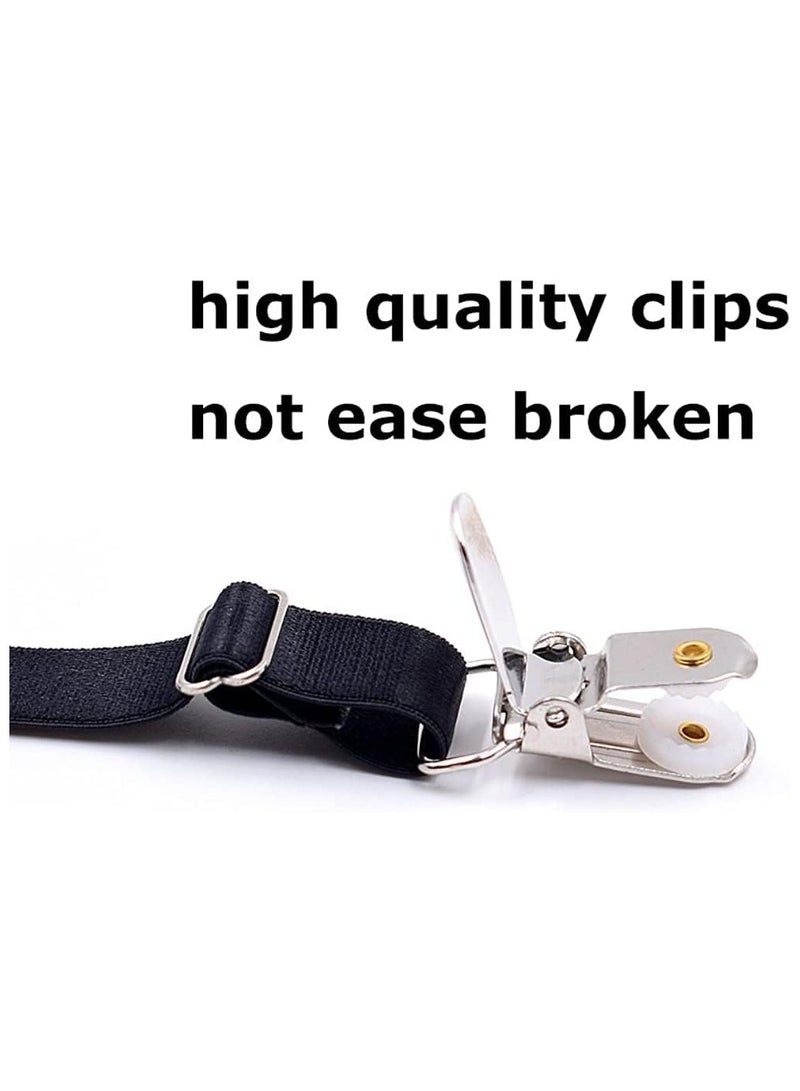Folanry Shirt Stays,Adjustable Elastic Shirts Holder with Non-slip Locking Clamps  - Image 5