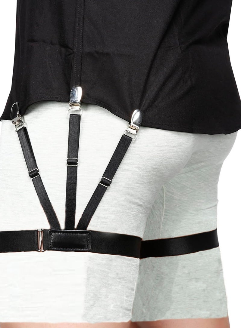 Folanry Shirt Stays,Adjustable Elastic Shirts Holder with Non-slip Locking Clamps  - Image 2
