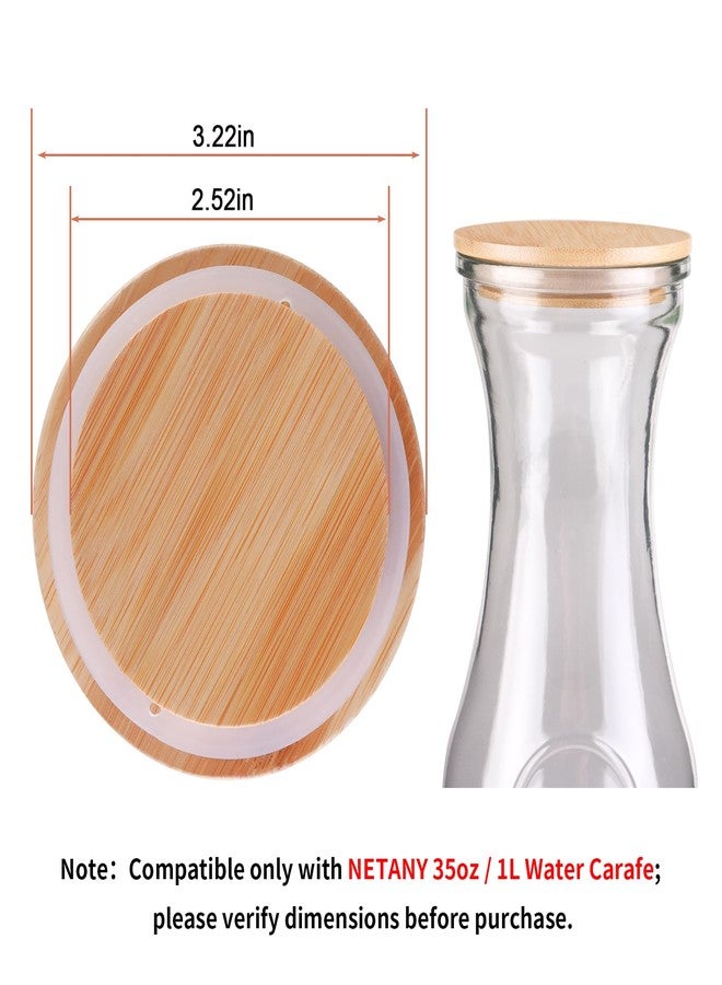 MVSSP 1-Pack Wooden Replacement Lid (2.52” ID, 3.22” OD) – Compatible with NETANY 35oz / 1L Water Carafe – Lid Only, Carafe Not Included - Image 2