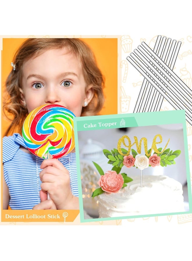 Zopeal Zopeal 200 Pieces Acrylic Lollipop Sticks Cake Pops Sticks Candy Sticks Treat Sticks for Wedding Halloween Christmas Candy Cake Pops Cupcake Toppers Chocolate Cookie Dessert (Clear, 8 Inch)  - Image 3