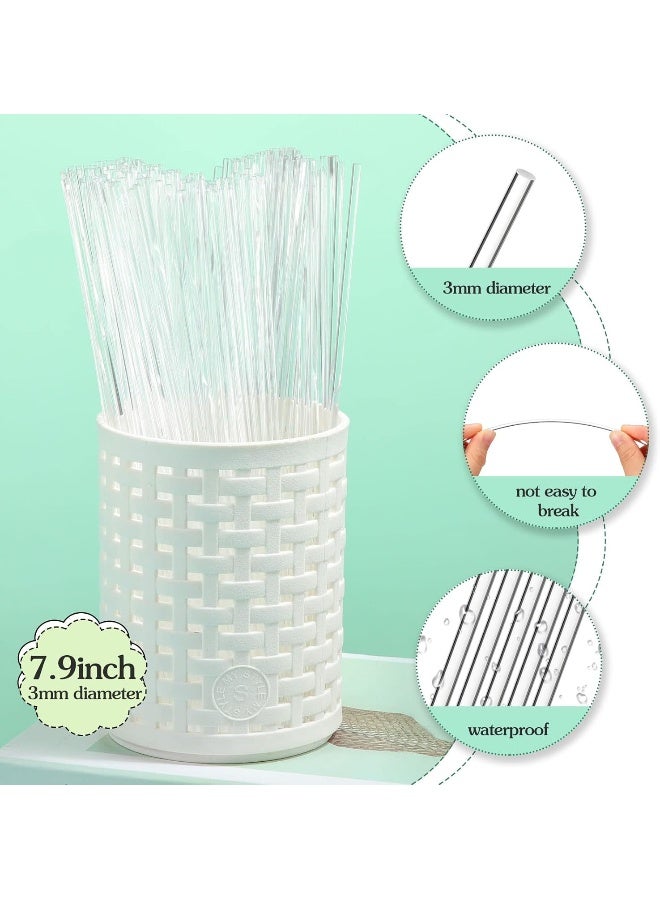 Zopeal Zopeal 200 Pieces Acrylic Lollipop Sticks Cake Pops Sticks Candy Sticks Treat Sticks for Wedding Halloween Christmas Candy Cake Pops Cupcake Toppers Chocolate Cookie Dessert (Clear, 8 Inch)  - Image 2