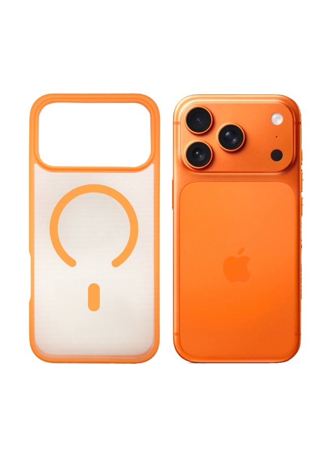 IP17 Pro Max Super Shield Clear Orange Magnetic Safe Case