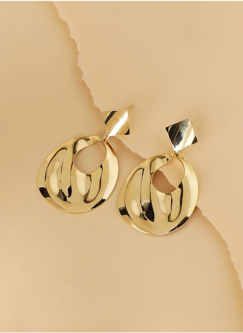 SOHI Textured Teardrop Drop Earrings