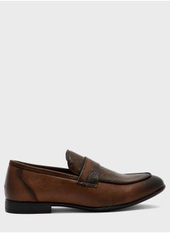 Ostritch Print Detail Formal Slip Ons