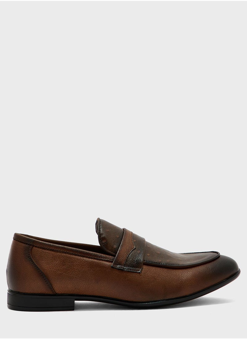 Robert Wood - Ostritch Print Detail Formal Slip Ons - Image 1