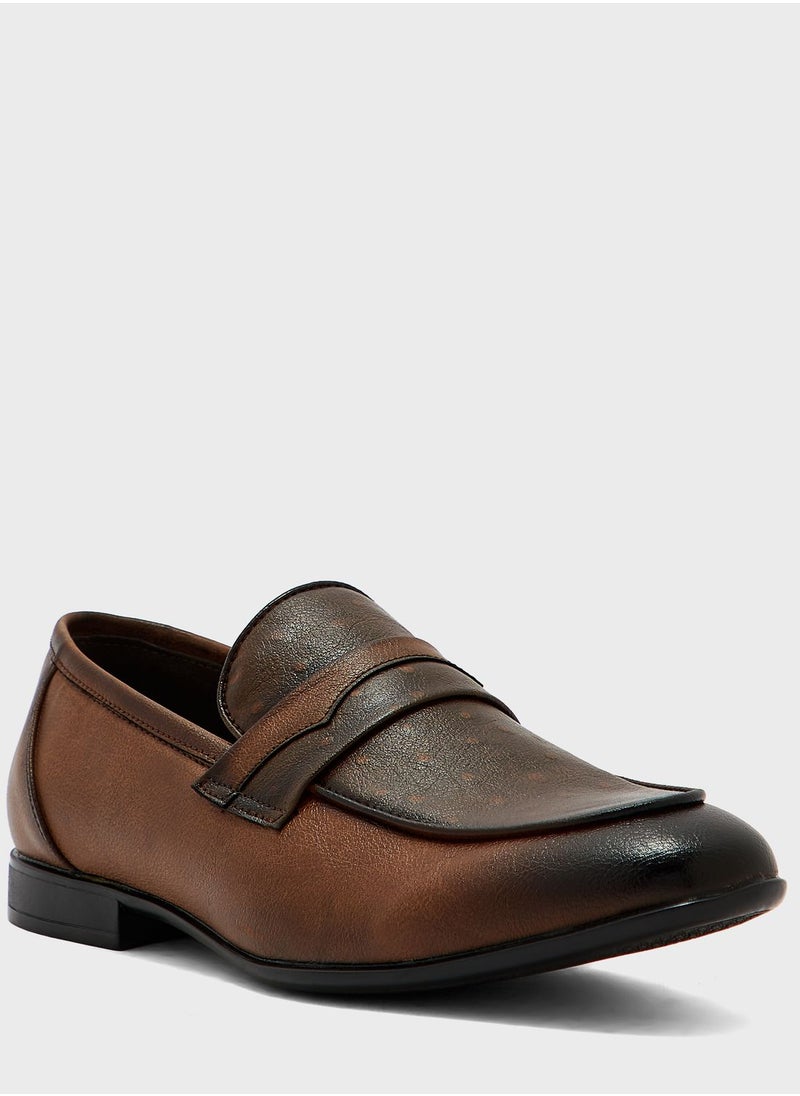 Robert Wood - Ostritch Print Detail Formal Slip Ons - Image 1