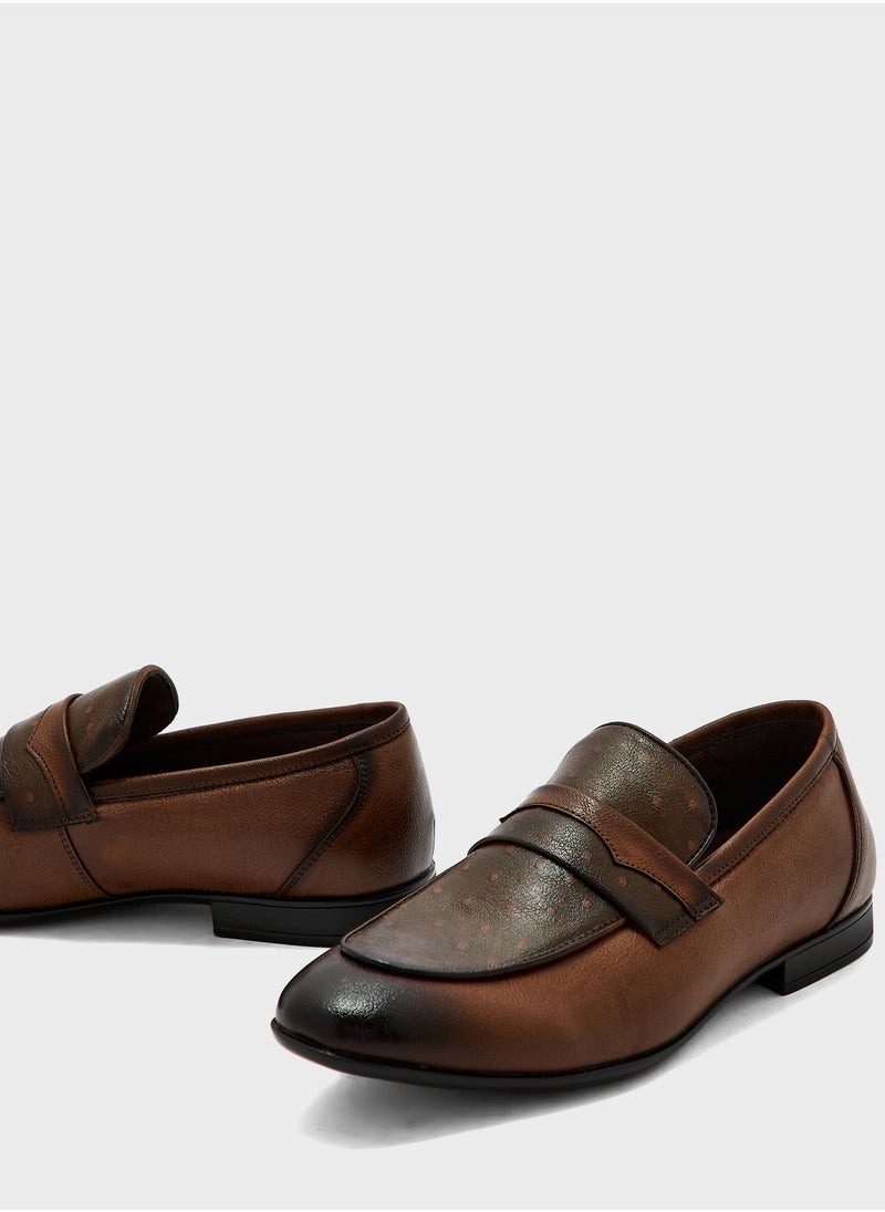 Robert Wood - Ostritch Print Detail Formal Slip Ons - Image 1