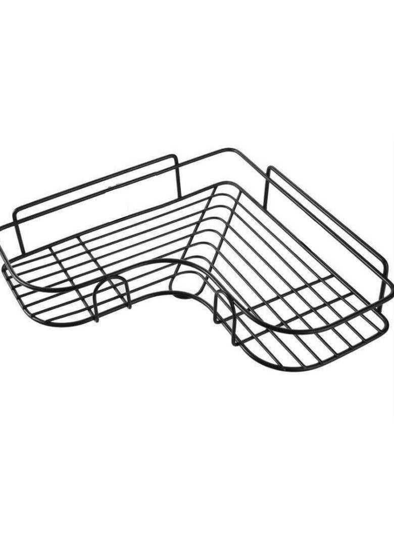 BestStore 2-Pack Corner Shower Shelves Self Adhesive No Drilling Rustproof Iron Wall Mounted Storage  Holder Caddy Shelf Organizer For Bathroom Kitchen black  - Image 4