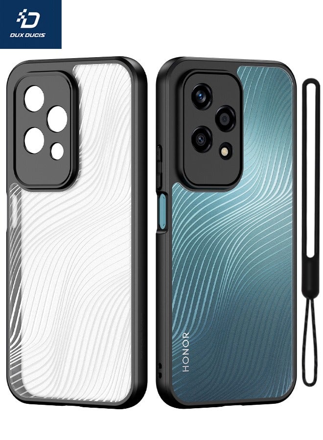 DUX DUCIS Honor 200 Lite Case with Lanyard, Anti-Drop Slim Shockproof Frosted Back Cover, [SGS Dropproof Certification][Streamline Texture][Frosted Feel] Case Cover for Honor 200 LITE 5G, Black - Image 1