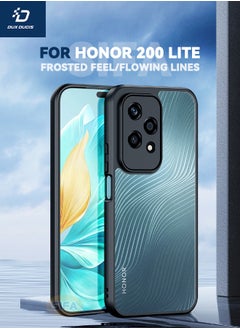 دوكس دوتشيز حافظة Honor 200 Lite مع حبل، غطاء خلفي بلوري نحيف مضاد للسقوط من الدرجة العسكرية، [شهادة SGS مقاومة للسقوط] [ملمس انسيابي] [ملمس متجمد] غطاء حافظة لهاتف Honor 200 LITE 5G، أسود  - Image 2