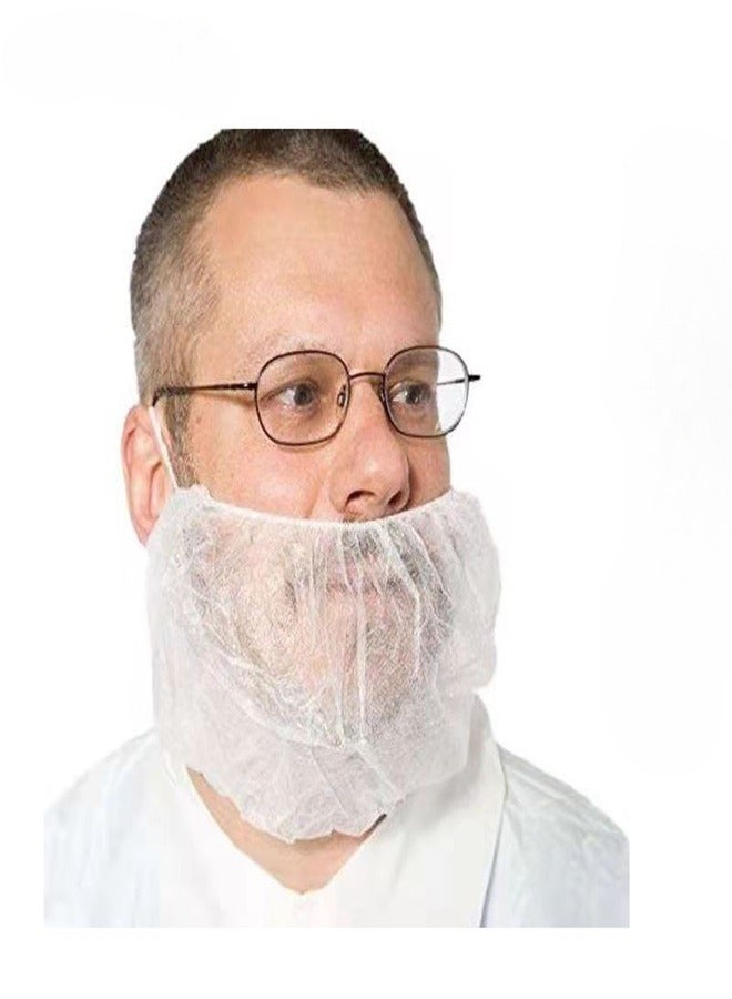 Generic 100 PCS Disposable Beard Net Covers with Elastic Bands Heavy Duty Beard Restraints Comfortable Protective Beard Masks Nonwoven Latex Free Spunbond Safe Clean Work Environment  - Image 1