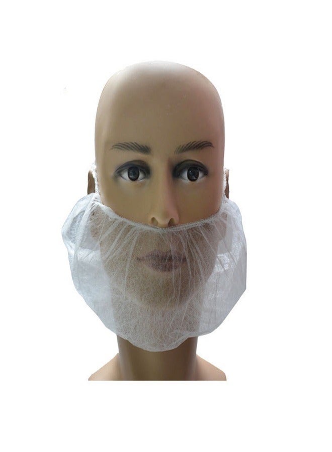 Generic 100 PCS Disposable Beard Net Covers with Elastic Bands Heavy Duty Beard Restraints Comfortable Protective Beard Masks Nonwoven Latex Free Spunbond Safe Clean Work Environment  - Image 2