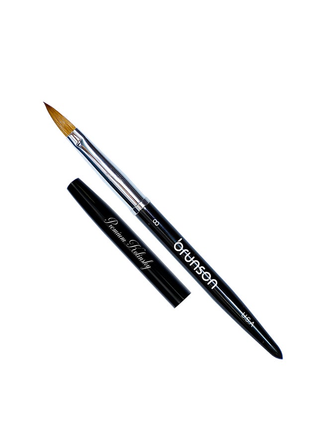 brunson Acrylic Nail Brush 1pc Pure Sable Hair Professional Nail Art Painting Brush for Manicure Pedicure Kolinsky Brush for Acrylic Application Nail Extensions and 3D Nail Carving Size 8 - Image 1