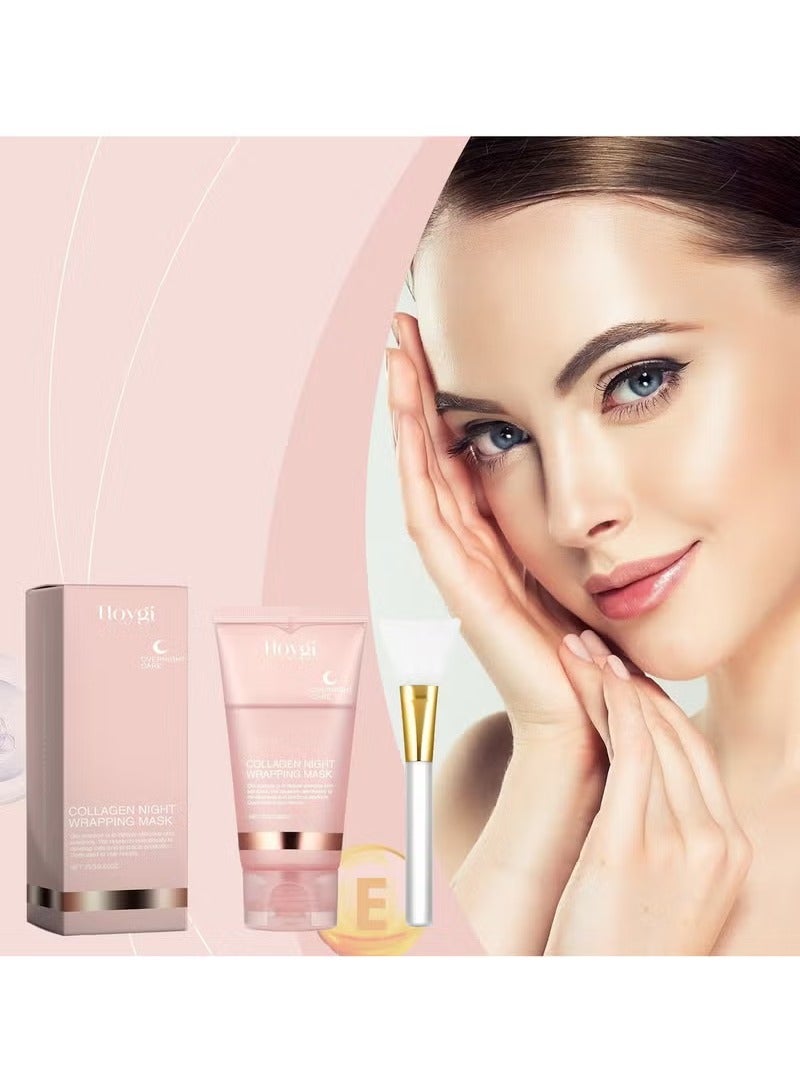 Hoygi Collagen Night Wrapping Mask 75ml, Overnight Collagen Wrapping Mask, Korean Peel Off Facial Mask, Deep Collagen Hydration Lifting Firmness Tear Off Mask, 2.53 fl.oz (1pc) - Image 2