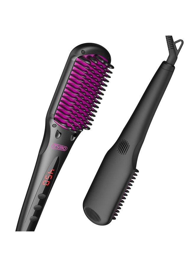 TYMO Hair Straightener Brush, TYMO One-Step Straightening Brush with 10M Negative Ions, Anti-Frizz Ceramic Hot Brush to Smooth Hair, 16 Temps with LCD Display, Anti-Scald Design Safety & Easy for All Ages  - Image 1