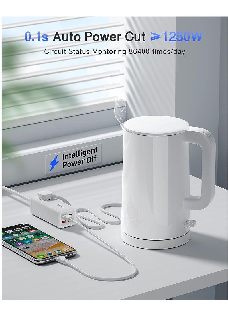 لدنيو LDNIO SC1418 65W PD محول شاحن متعدد الوظائف - اشحن أجهزتك بسرعة باستخدام منافذ USB، النوع C، ومقبس تمديد 200 سم. - Image 5