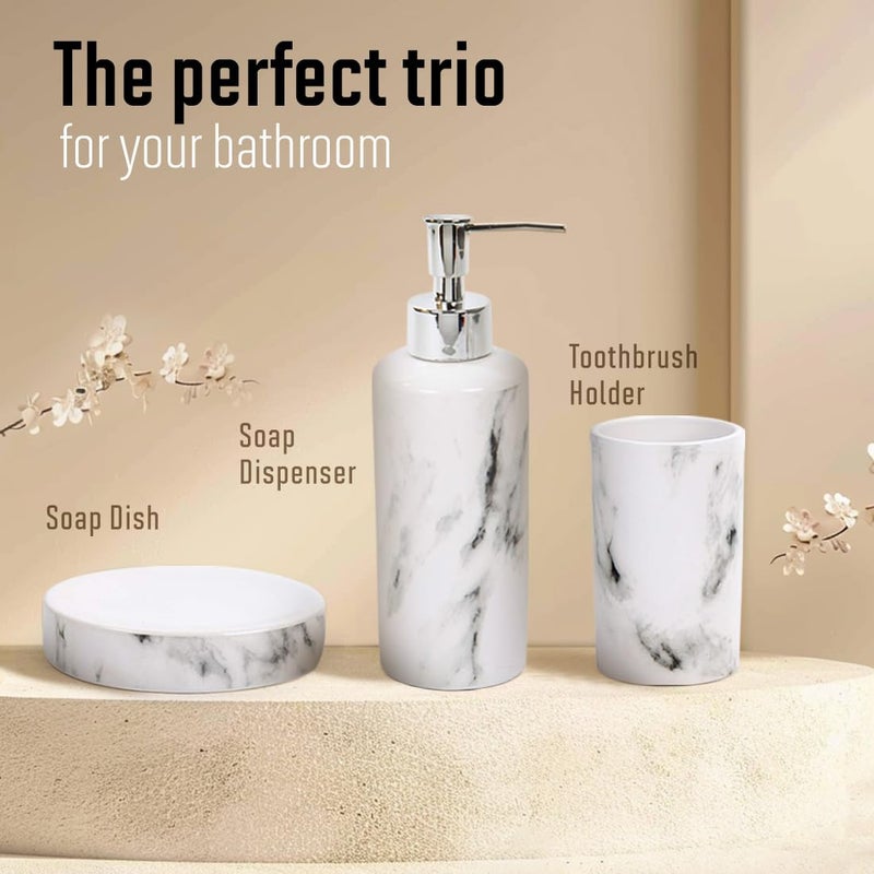بوديكو طقم اكسسوارات حمام سيراميك 3 قطع من فريدا - Image 3