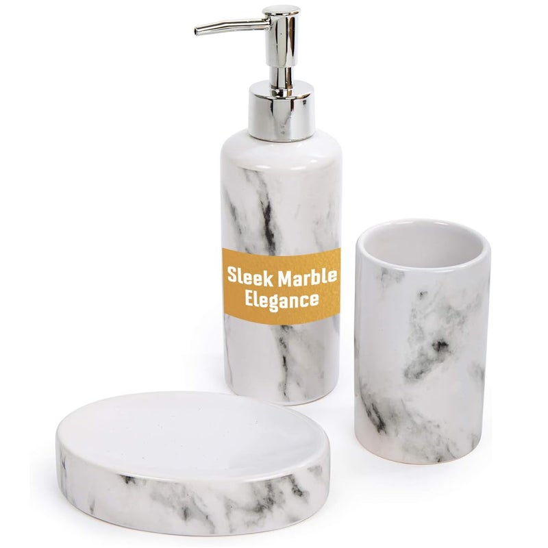 بوديكو طقم اكسسوارات حمام سيراميك 3 قطع من فريدا - Image 1