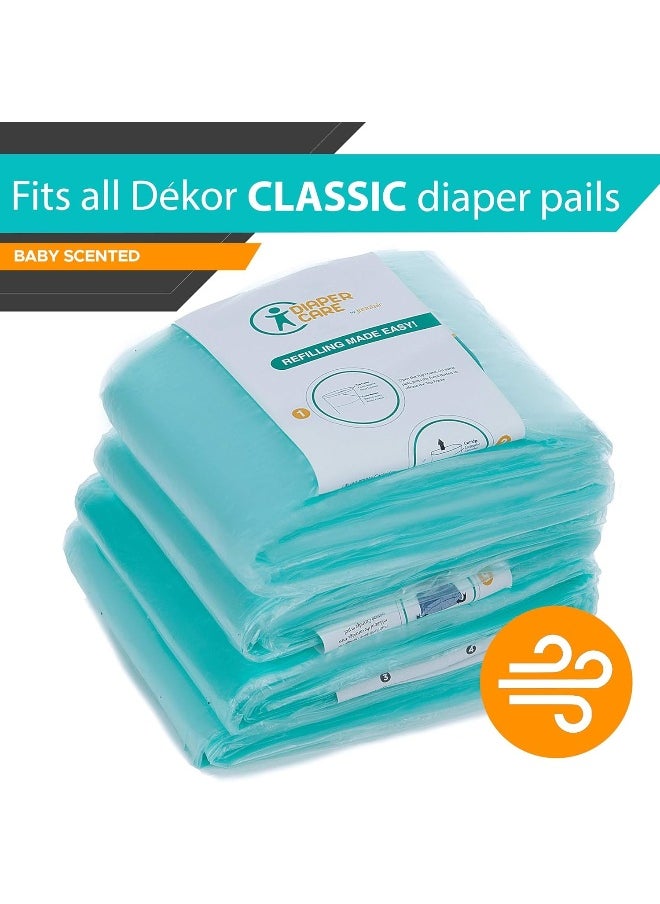 Jasclair jasclair- Diaper Refill Liners - Compatible With Dekor Classic Regular Size Pail- Baby Scented Refills With Bamboo Charcoal Smell Eliminator Bags  - Image 4