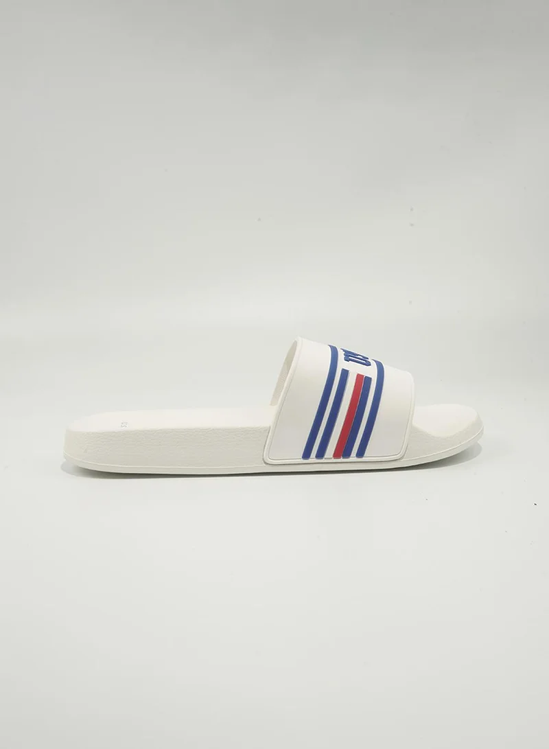 يو اس بولو اسن U.S. Polo Assn. Leon Men's Slip-On Comfortable Casual Everyday Slide Sandals - White